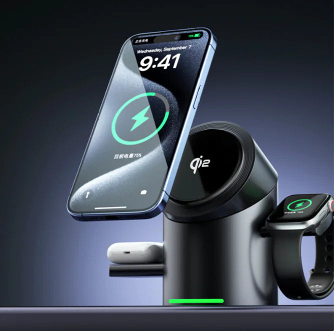 Three-in-one Magnetic Wireless Charger Phone Fast Charge Bracket